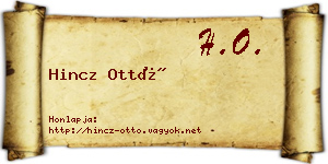 Hincz Ottó névjegykártya